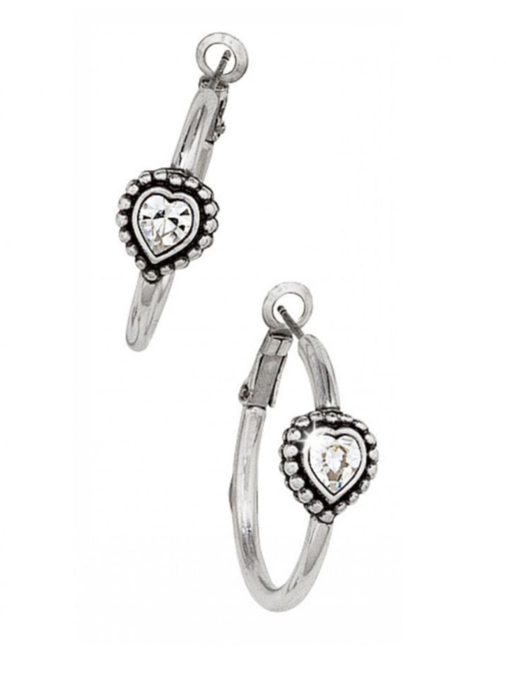Brighton Silver Shimmer Heart Hoop Earrings